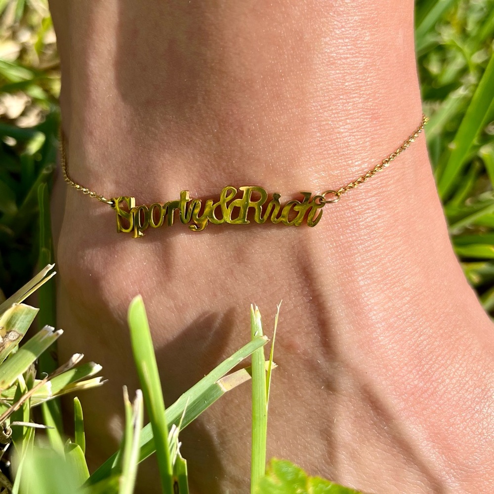 SPORTY & RICH Gold Plated Anklet (and Ankle Bracelet)